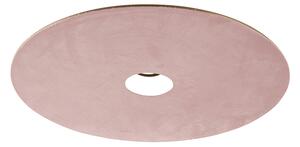 Velúr lapos lámpaernyő rózsaszín, 45 cm arannyal