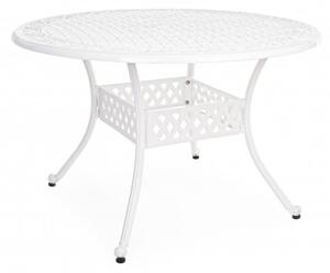 Fém Asztal, Ivrea Round Fehér + 4 Fém Szék, Faenza Fehér, Ø120xM73 cm