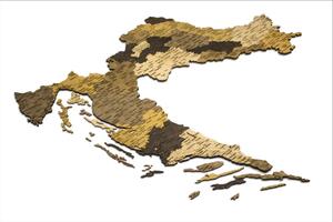 Natura Products - Horvátország 3D Fa Puzzle Térkép - Elegáns Fali Dekoráció