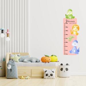 PIPPER. Textil falmatrica "Gyermek magasságmérő névvel - Dinoszauruszok"