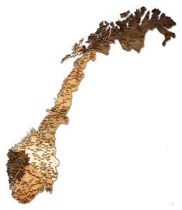 Natura Products - Norvégia 3D Fa Puzzle Térkép - Elegáns Fali Dekoráció