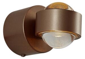 Design fali lámpa sötét bronz LED-del IP44 - Lens