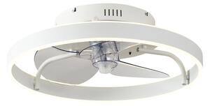 Mennyezeti ventilátor fehér 50 cm LED-del, fényerőszabályzóval és távirányítóval - Maddy