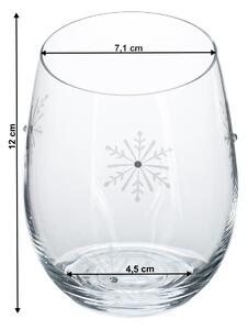 TEMPO-KONDELA SNOWFLAKE STRIK, poharak, 4 db-os szett, kristályokkal, 530 ml