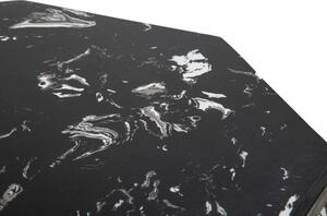Fém Dohányzóasztal, Diamond Marble Fekete, Ø68xM52 cm