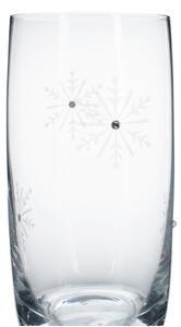 TEMPO-KONDELA SNOWFLAKE DRINK, vizes poharak, 4 db-os szett, kristályokkal, 460 ml