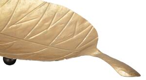 Dekoratív Fém Tálalótálca, Long Leaf Arany, H59xSz16xM5 cm