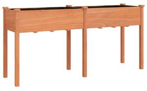 Barna tömör fenyőfa kerti ültetőláda béléssel 161x45x76 cm
