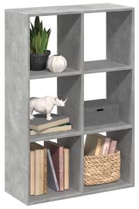 Betonszürke szerelt fa elválasztó könyvespolc 69,5x29x103,5 cm