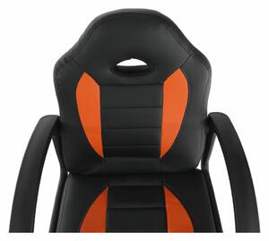 KONDELA Irodai szék, textilbőr fekete/narancssárga, MADAN NEW