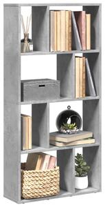 Betonszürke szerelt fa könyvespolc 60 x 20 x 120,5 cm