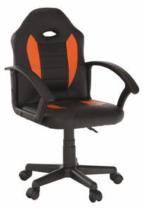 KONDELA Irodai szék, textilbőr fekete/narancssárga, MADAN NEW