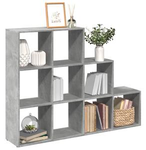 3 szintes betonszürke szerelt fa könyvespolc 137,5x29x103,5 cm