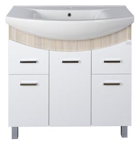 TMP ZX 95 - SONOMA - lábon álló fürdőszobabútor Sanovit Zenon 6095 porcelán mosdókagylóval 97 cm