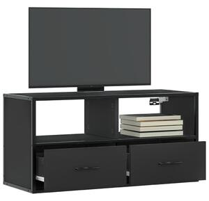 Fekete szerelt fa és fém TV-szekrény 80x31x39,5 cm