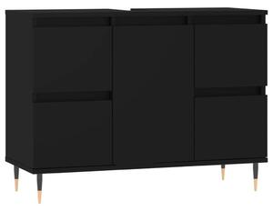 Modern Fekete Fürdőszobaszekrény - 80x33x60 cm