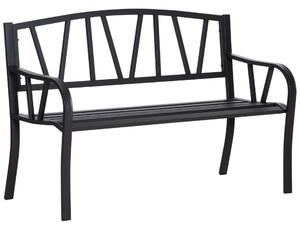 Outsunny 84B-478, Kerti pad, 2 személyes, fém, 128x56x86cm, fekete