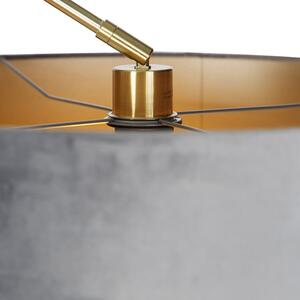 Modern állólámpa arany bársony búra szürke 50 cm - Szerkesztő