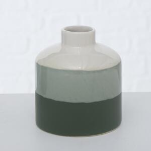 3 Porcelán Váza, Brixa Zöld / Fehér, Ø10xM29 cm / Ø9xM19 cm / Ø10xM11 cm