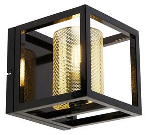 Ipari fali lámpa fekete arannyal - Cage Tess