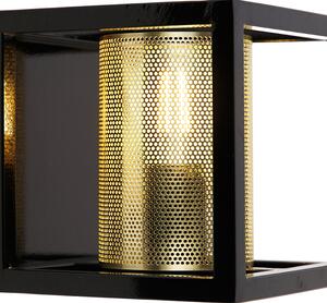Ipari fali lámpa fekete arannyal - Cage Tess