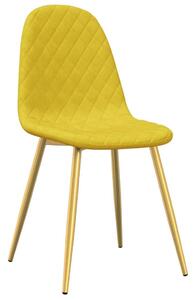 Elegáns Bársony Étkezőszék - Mustársárga - 4 db