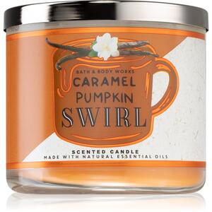 Bath & Body Works Caramel Pumpkin Swirl illatos gyertya esszenciális olajokkal 411 g