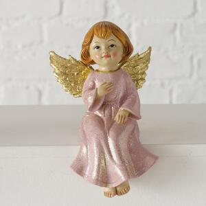 Figura Szintetikus Gyantából, Angelina Rózsaszín / Arany, Különböző Modellek, H9xSz8xM15 cm