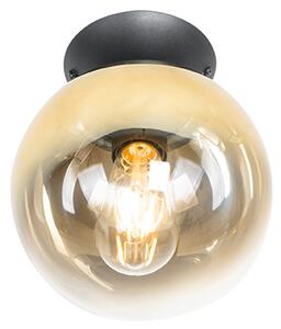 Art deco mennyezeti lámpa fekete, arany üveggel - palló