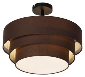Modern mennyezeti lámpa barna 45 cm 3 fényű - Drum Trio