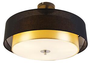 Modern mennyezeti lámpa fekete arannyal 50 cm 3-light - Drum Duo