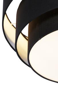 Modern mennyezeti lámpa fekete 45 cm 3 fényű - Drum Trio