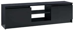 Magasfényű fekete forgácslap tv szekrény 120 x 30 x 35,5 cm