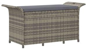 VidaXL barna polyrattan kerti pad párnával 116 x 46 x 57 cm