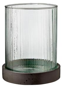Dekoratív Gyertya LED Világítással és Üveg Gyertyatartóval, Hurricane 14538 Zöld, Ø20,8xM24 cm, Villa Collection