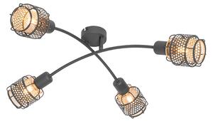 Design mennyezeti lámpa fekete, arany 4-lámpás - Noud