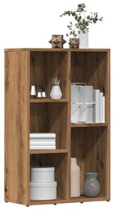 Kézműves tölgy színű szerelt fa könyvszekrény 50x25x80 cm