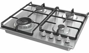 Gorenje GW641EX Beépíthető gáz főzőlap, 60cm, 4 főzőzóna, BigSurface, EasyClean, Ezüst