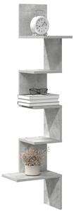 Betonszürke forgácslap fali sarokpolc 32x32x127,5 cm
