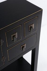 PECHINO fekete konzolasztal 2 ajtóval és 6 fiókkal