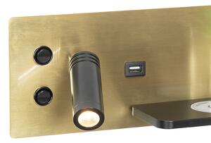 2 db fali lámpa készlet fekete arannyal, LED-del USB-vel és indukciós töltővel - Riza