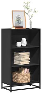 Fekete forgácslap könyvszekrény 60x35x107,5 cm