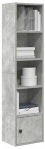 Betonszürke szerelt fa könyvespolc 31x24x127 cm