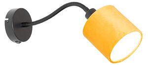 Fali lámpa fekete színű sárga kapcsolóval és fex karral - Merwe