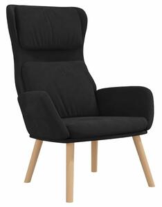 Bársony Pihenőfotel - Fekete - Modern Design