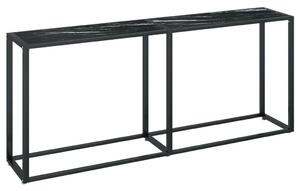 Fekete márványszínű edzett üveg tálalóasztal 180 x 35 x 75,5 cm