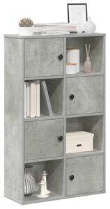 Betonszürke szerelt fa könyvespolc 60x24x101,5 cm