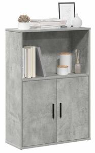 Betonszürke szerelt fa könyvespolc 60x24x85 cm