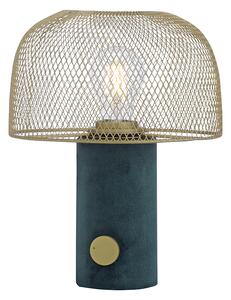 Design asztali lámpa zöld arannyal és fényerőszabályzóval - Gomba