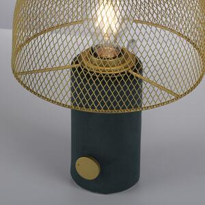 Design asztali lámpa zöld arannyal és fényerőszabályzóval - Gomba